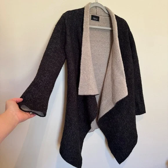 Women’s Zara Knit Black & Tan Cardigan, Large - Picture 2 of 11